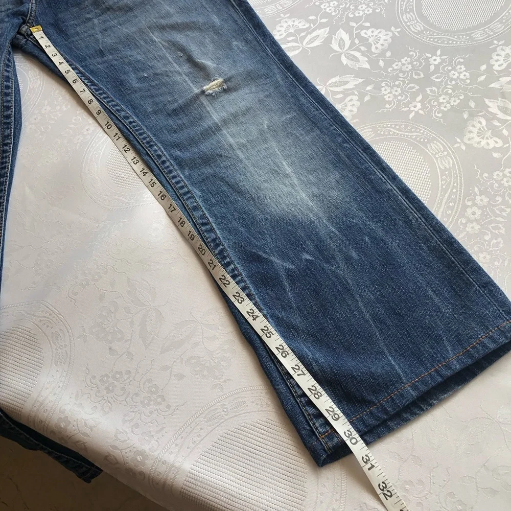 True Religion Men’s Size 34 Section Flap Regular Straight Blue Denim Jeans Pants